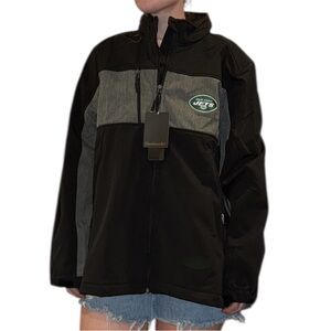 Dunbrooke Black and Gray New York Jets Women's Utility Jacket